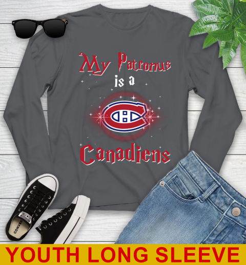 NHL Hockey Harry Potter My Patronus Is A Montreal Canadiens Youth Long Sleeve 9