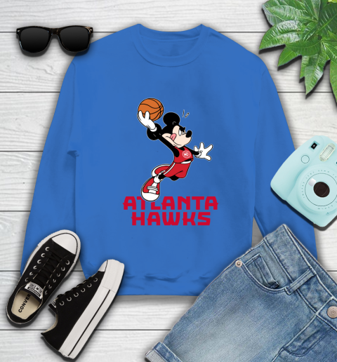 NBA Basketball Atlanta Hawks Cheerful Mickey Mouse Shirt Sweatshirt 9