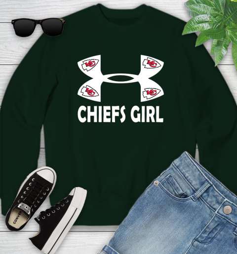 NFL Kansas City Chiefs Girl Under Armour Football Sports Youth Sweatshirt 9
