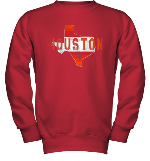 ws7w new houston retro baseball shirtvintage houston baseball youth sweatshirt 47 front red