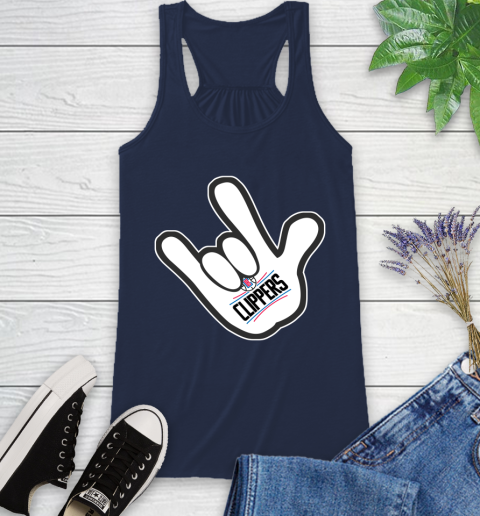 LA Clippers NBA Basketball Mickey Rock Hand Disney Racerback Tank 10