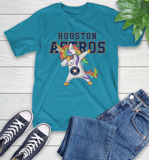 Houston Astros MLB Baseball Funny Unicorn Dabbing Sports T-Shirt 20