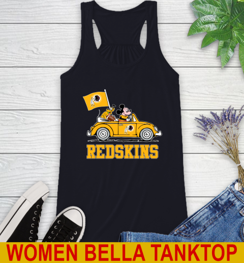 NFL Football Washington Redskins Pluto Mickey Driving Disney Shirt Racerback Tank 10