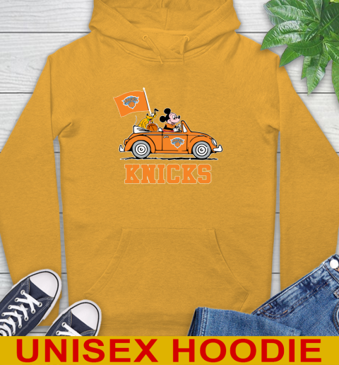 NBA Basketball New York Knicks Pluto Mickey Driving Disney Shirt Hoodie - Image 4