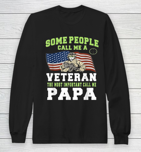Grandpa Funny Gift Apparel  Men Grandpa Veteran The Important Call Me Pap Long Sleeve T-Shirt