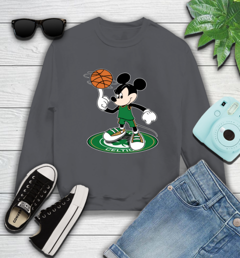 NBA Basketball Boston Celtics Cheerful Mickey Disney Shirt Sweatshirt 6