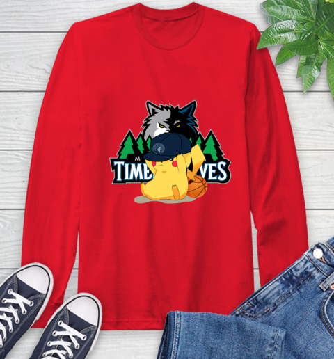 NBA Pikachu Basketball Sports Minnesota Timberwolves Long Sleeve T-Shirt 10