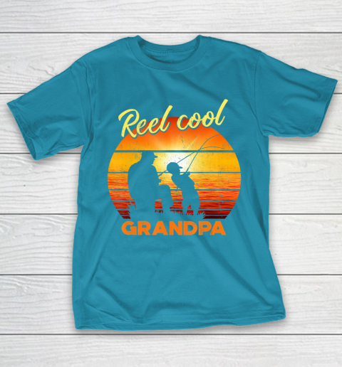 GrandFather gift shirt Vintage Fishing Reel Cool Grandpa Gift Fathers Mothers T Shirt T-Shirt 17