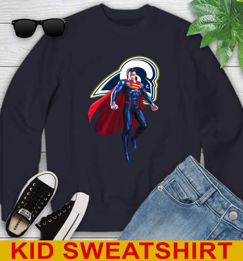 NFL Superman DC Sports Football Los Angeles Rams Youth Sweatshirt 3
