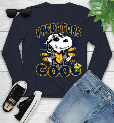 NHL Hockey Nashville Predators Cool Snoopy Shirt Youth Long Sleeve 2