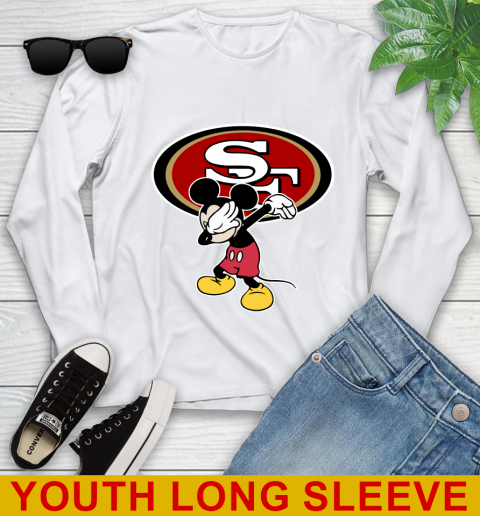 San Francisco 49ers NFL Football Dabbing Mickey Disney Sports Youth Long Sleeve