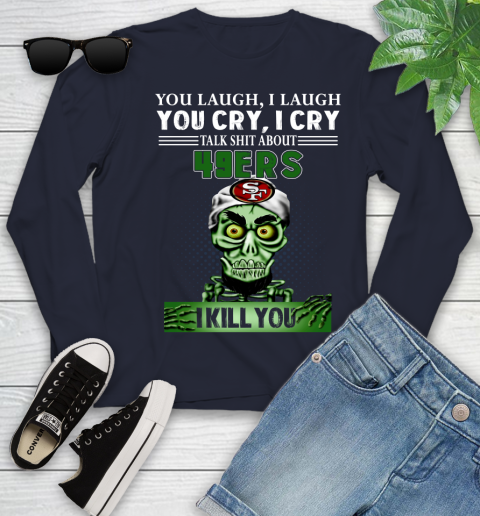 NFL Talk Shit About San Francisco 49ers I Kill You Achmed The Dead Terrorist Jeffrey Dunham Football Youth Long Sleeve 2