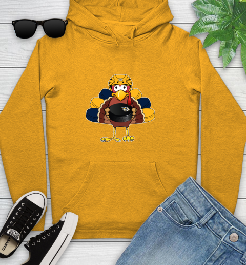 Nashville Predators Turkey Thanksgiving Day Youth Hoodie 3