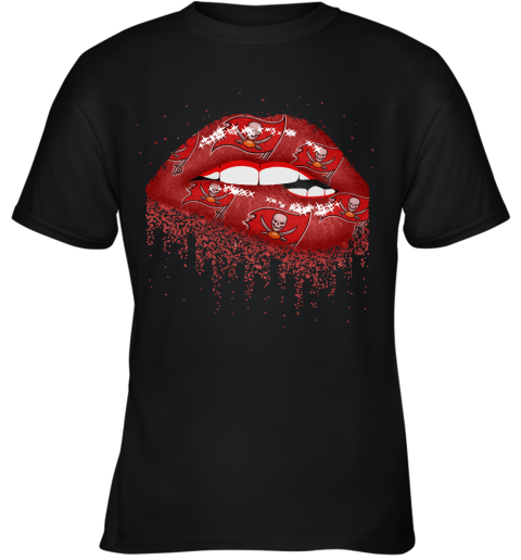 Biting Glossy Lips Sexy Tampa Bay Buccaneers NFL Football Youth T-Shirt