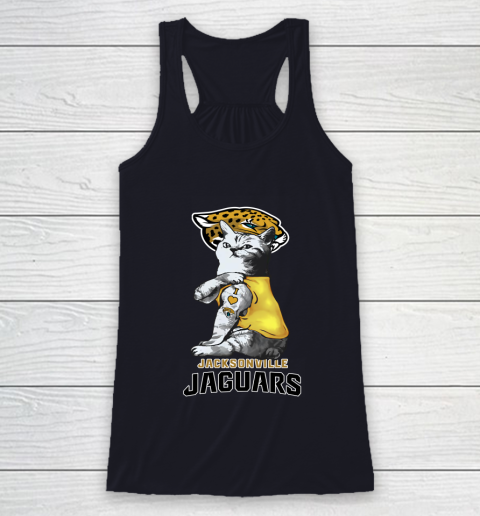 NFL Football My Cat Loves Jacksonville Jaguars Racerback Tank 7