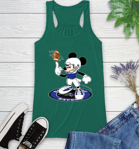 NFL Football Baltimore Ravens Cheerful Mickey Disney Shirt Racerback Tank 7