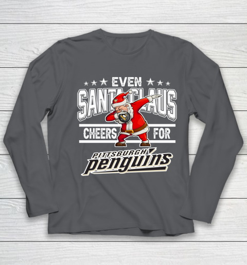 Pittsburgh Penguins Even Santa Claus Cheers For Christmas NHL Youth Long Sleeve 6