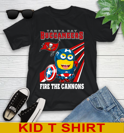 NFL Football Tampa Bay Buccaneers Captain America Marvel Avengers Minion Shirt Youth T-Shirt
