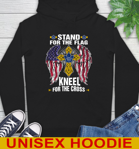 NHL Hockey Toronto Maple Leafs Stand For Flag Kneel For The Cross Shirt Hoodie