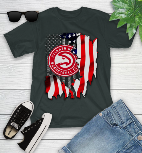 Atlanta Hawks NBA Basketball American Flag Youth T-Shirt 6
