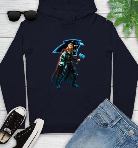NFL Thor Avengers Endgame Football Carolina Panthers Youth Hoodie 4