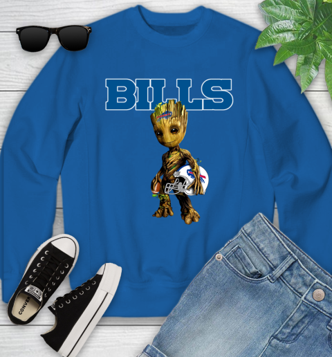 Buffalo Bills NFL Football Groot Marvel Guardians Of The Galaxy Youth Sweatshirt 8
