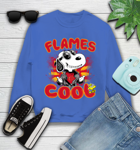 NHL Hockey Calgary Flames Cool Snoopy Shirt Youth Sweatshirt 5