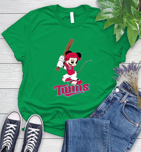 MLB Baseball Minnesota Twins Cheerful Mickey Mouse Shirt Women's T-Shirt 7