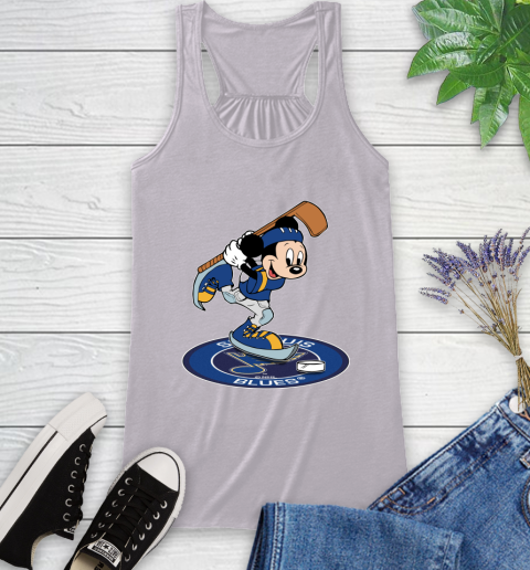 NHL Hockey St.Louis Blues Cheerful Mickey Disney Shirt Racerback Tank 5