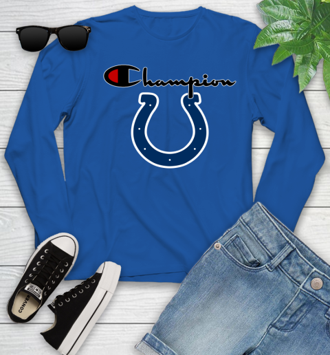NFL Football Indianapolis Colts Champion Shirt Youth Long Sleeve 7