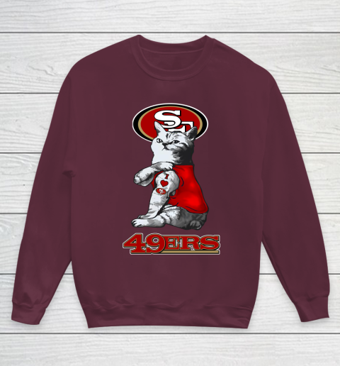 NFL Football My Cat Loves San Francisco 49ers Youth Sweatshirt 4