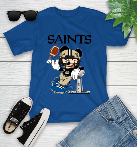 NFL New Orleans Saints Mickey Mouse Disney Super Bowl Football T Shirt Youth T-Shirt 9