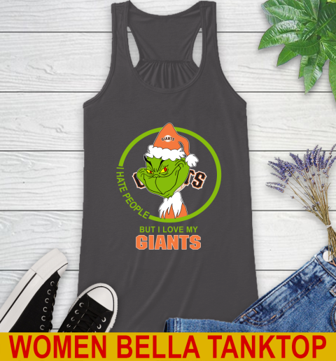 San Francisco Giants MLB Christmas Grinch I Hate People But I Love My Favorite Baseball Team Racerback Tank 12