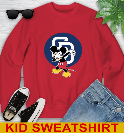 San Diego Padres MLB Baseball Dabbing Mickey Disney Sports Youth Sweatshirt 8