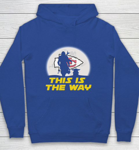 Kansas City Chiefs NFL Football Star Wars Yoda And Mandalorian This Is The Way Youth Hoodie 6