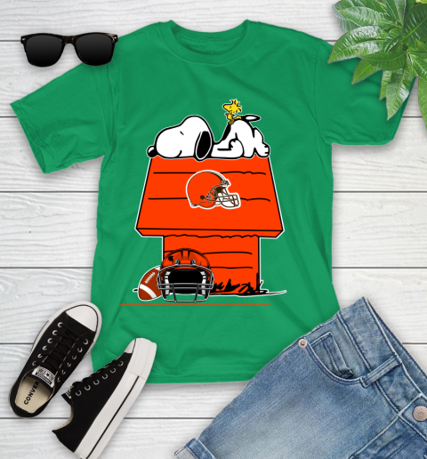 Cleveland Browns NFL Football Snoopy Woodstock The Peanuts Movie Youth T-Shirt 6