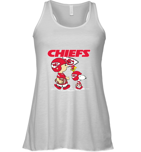 Kansas City Chiefs Let's Play Football Together Snoopy NFL Racerback Tank