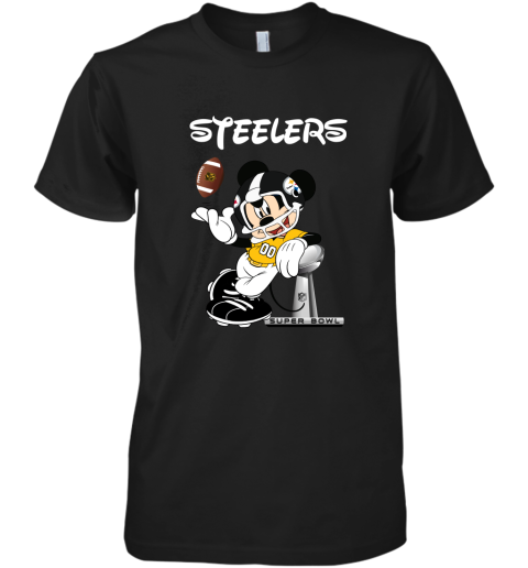 Mickey Steelers Taking The Super Bowl Trophy Football Premium Men's T-Shirt