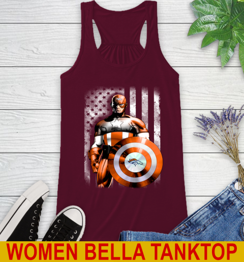 Denver Broncos NFL Football Captain America Marvel Avengers American Flag Shirt Racerback Tank 2