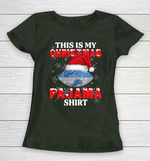 Detroit Lions This Is My Christmas Pajama Shirt NFL Women's T-Shirt 4