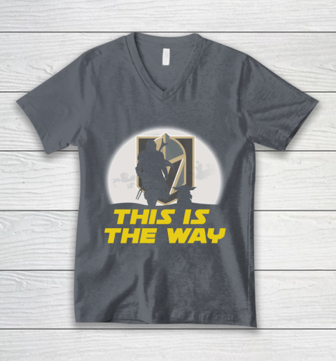 Vegas Golden Knights NHL Ice Hockey Star Wars Yoda And Mandalorian This Is The Way V-Neck T-Shirt 4