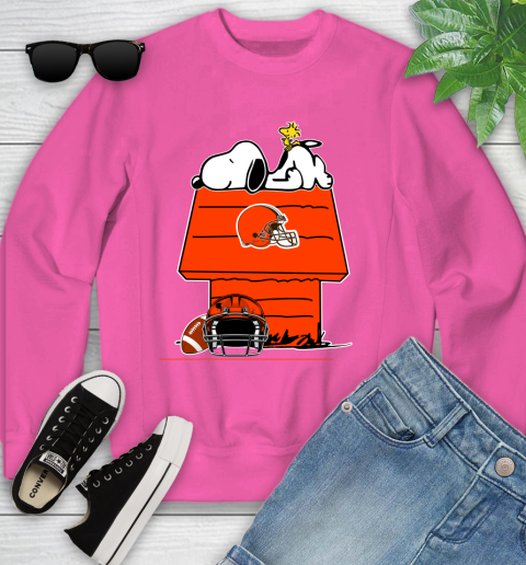Cleveland Browns NFL Football Snoopy Woodstock The Peanuts Movie Youth Sweatshirt 7