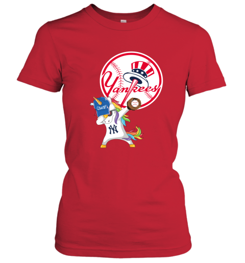Hip Hop Dabbing Unicorn Flippin Love New York Yankees Women's T-Shirt
