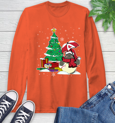 Boston Red Sox MLB Baseball Cute Tonari No Totoro Christmas Sports Long Sleeve T-Shirt 4