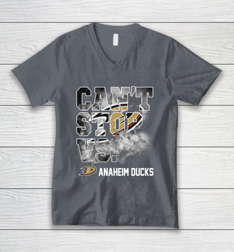 NHL Anaheim Ducks Hockey Can't Stop Vs V-Neck T-Shirt 4