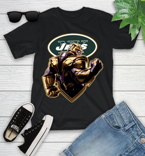 NFL Thanos Avengers Endgame Football Sports New York Jets Youth T-Shirt 2