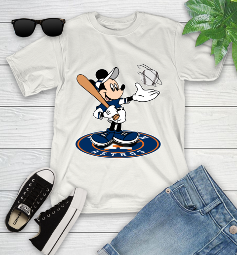 MLB Baseball Houston Astros Cheerful Mickey Disney Shirt Youth T-Shirt 2