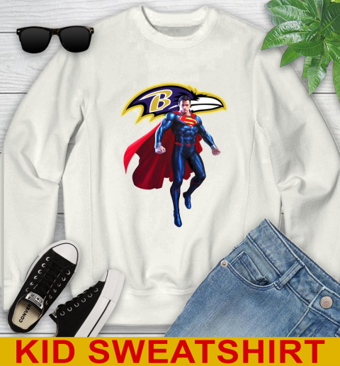 NFL Superman DC Sports Football Baltimore Ravens Youth Sweatshirt