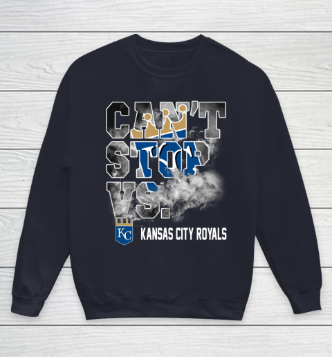 MLB Kansas City Royals Baseball Can't Stop Vs Kansas City Royals Youth Sweatshirt 2