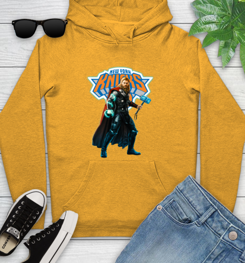 NBA Thor Avengers Endgame Basketball New York Knicks Youth Hoodie 3